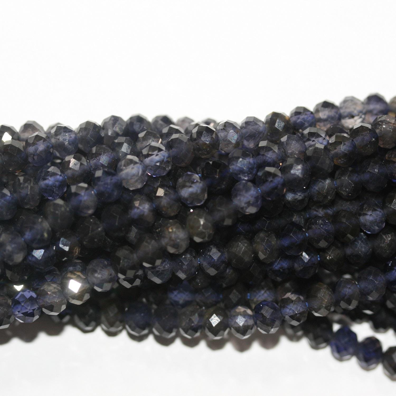Perles rondelles à facettes en st iolite 15" 6x4mm.- Brin 39cm.