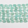 Cuentas rectangulares facetadas de amazonita de 7" de St. 9 x 6 mm - Hilo de 18 cm.