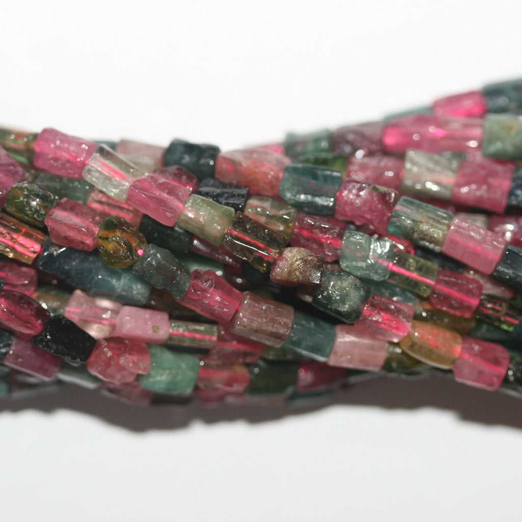 Cuentas de prisma de ladrillo liso de turmalina St. de 16", 6 x 4 mm, aprox., hilo de 40 cm.