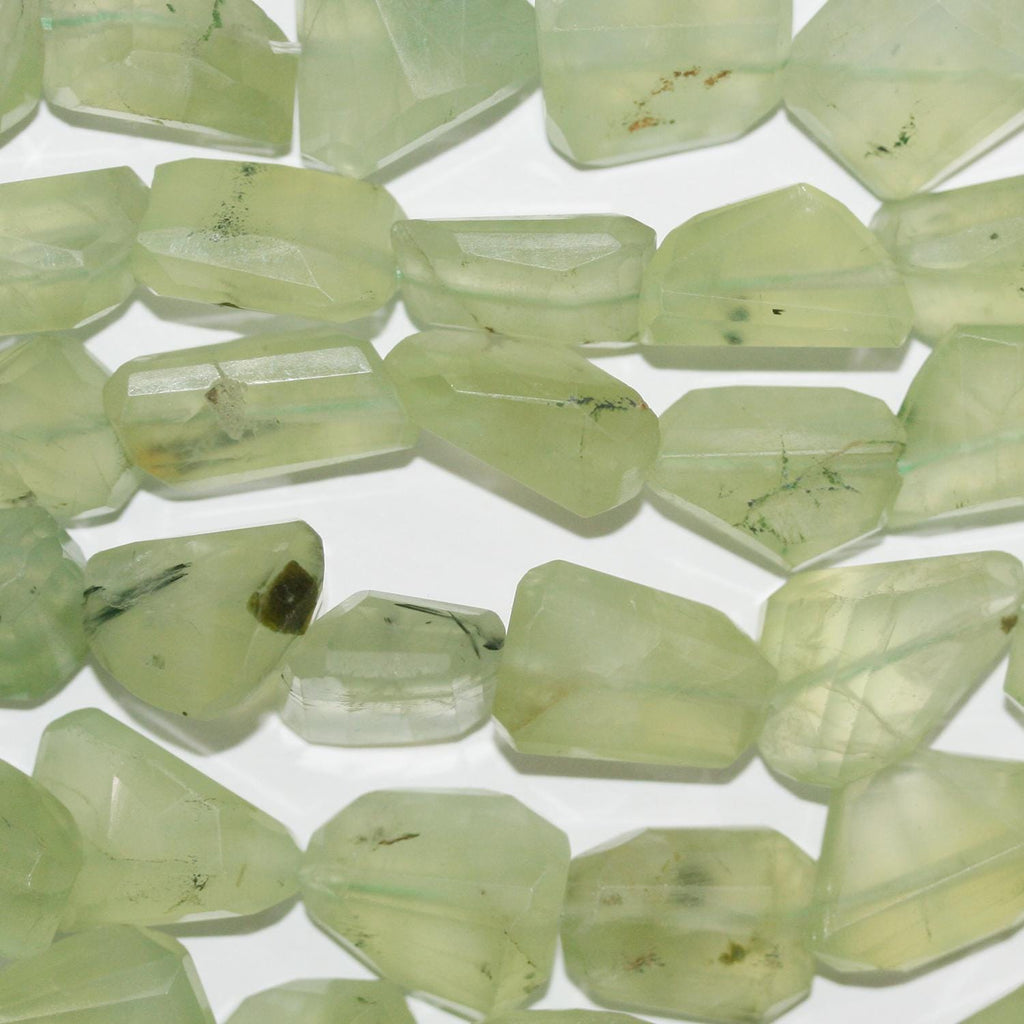 13" St Prehnite Faceted Nugget Beads 16x12mm.-Approx.-Strand 35cm.