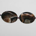 13" St Multicolor Agate Smooth Oval Beads 35x25mm. Strand 35 cm