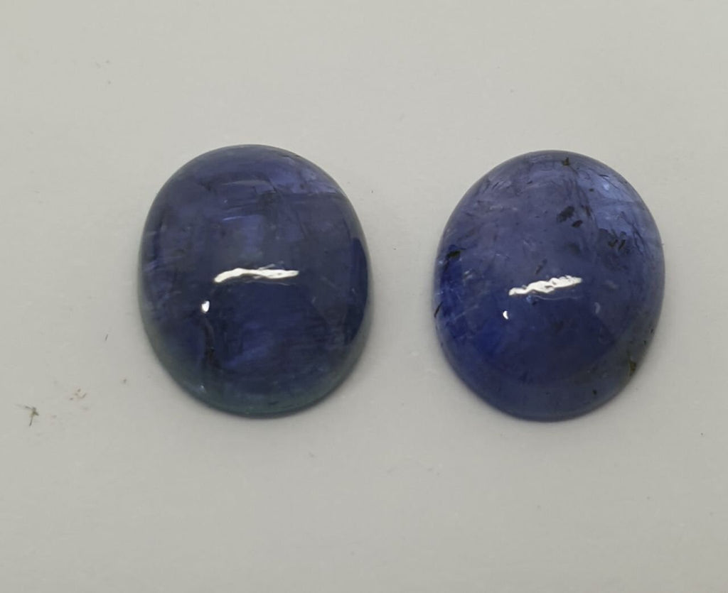 1 Pair Tanzanite Oval Cabochons 9x7mm Tanzanite 2 pcs  Lot Natural Gemstones  -Gemstone Parcels-Loose Wholesale Price-Natural Gems Tanzania