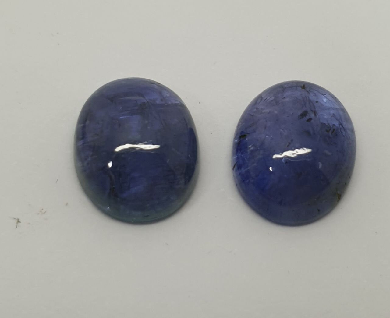 1 Pair Tanzanite Oval Cabochons 9x7mm Tanzanite 2 pcs  Lot Natural Gemstones  -Gemstone Parcels-Loose Wholesale Price-Natural Gems Tanzania