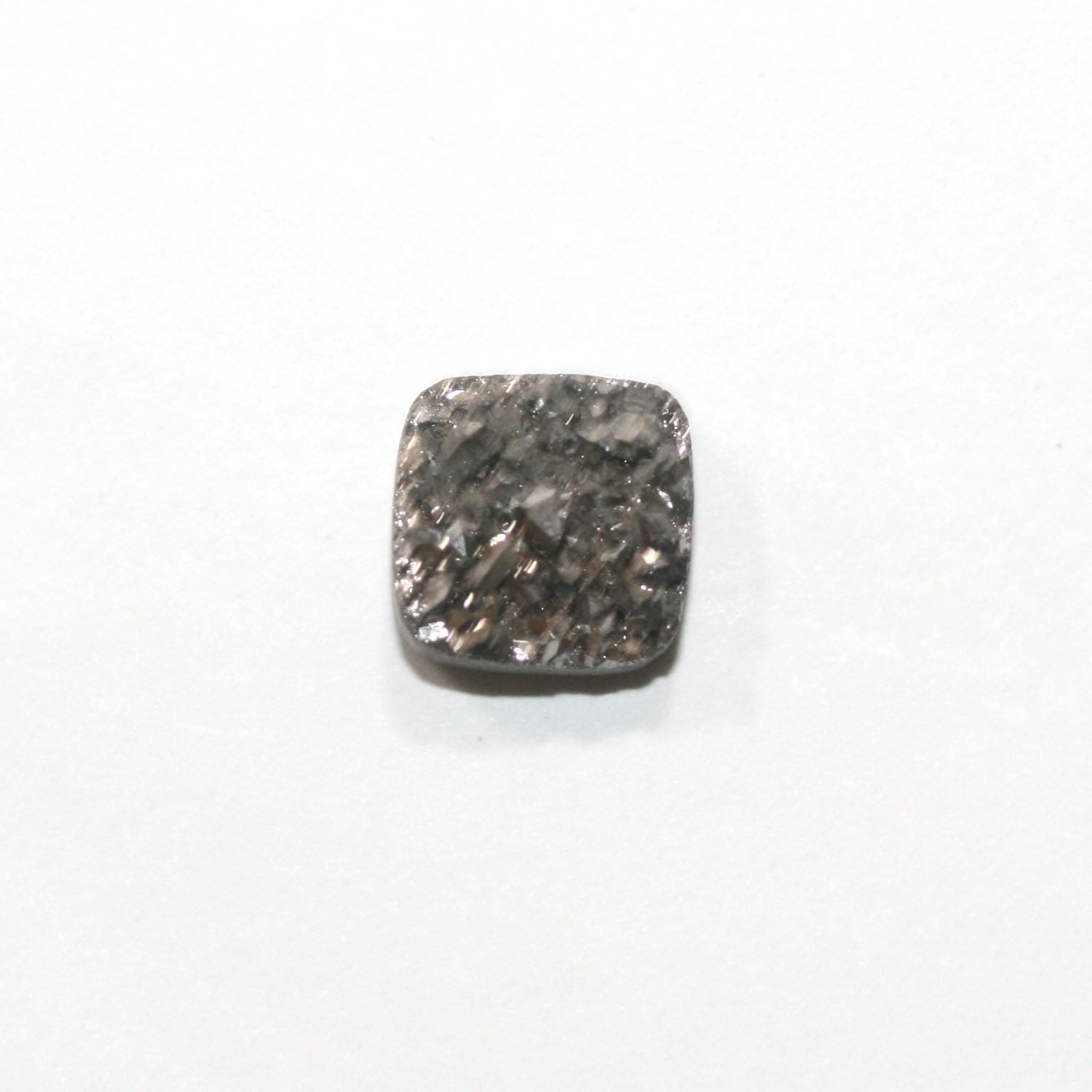 Lote de 6 cabujones cuadrados de ágata drusa de plata (6 piezas) de 8 mm.