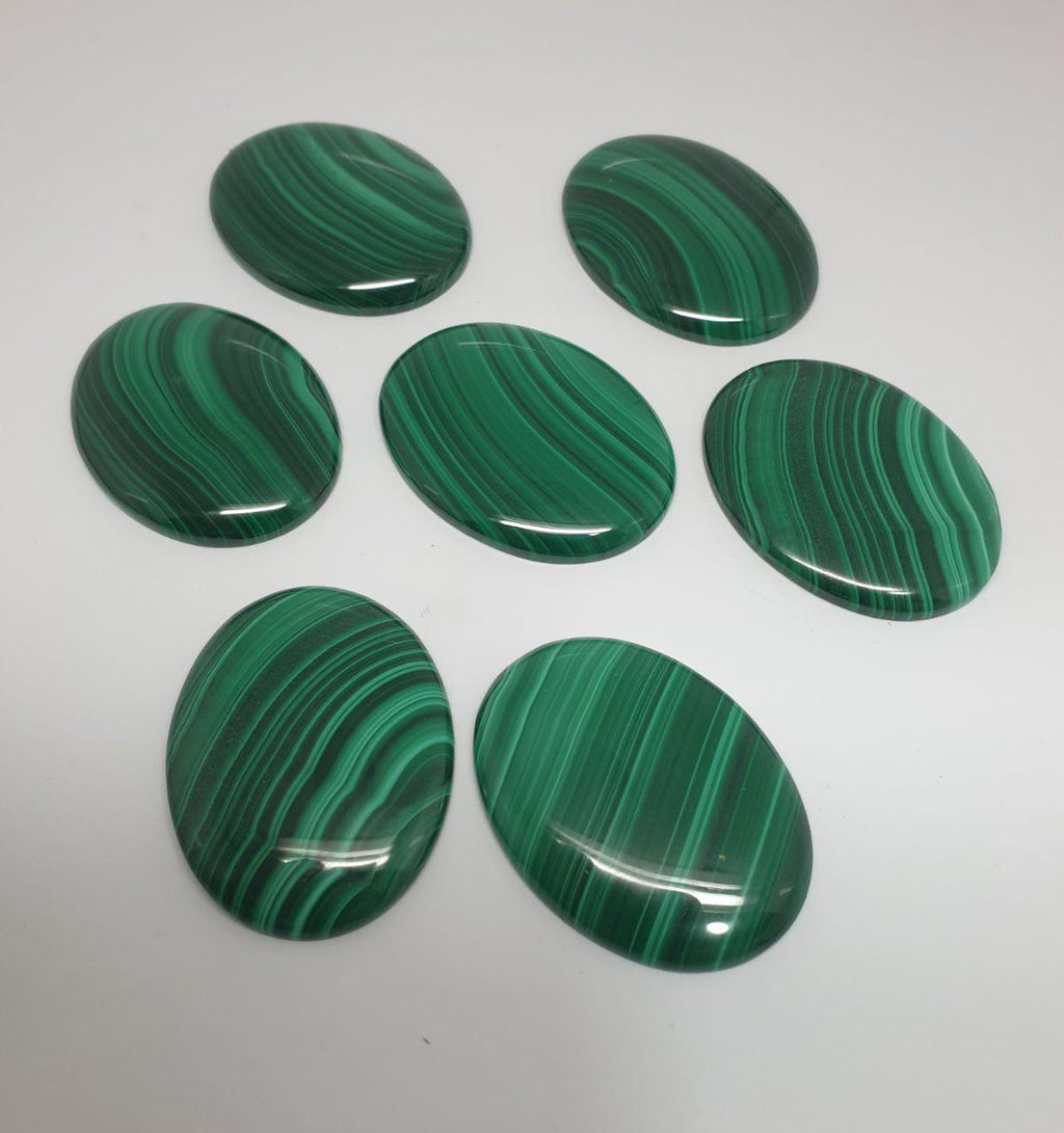 Cabochon ovale en malachite AAA (1 pièce, 30 x 40 mm) - Grande pierre cabochon