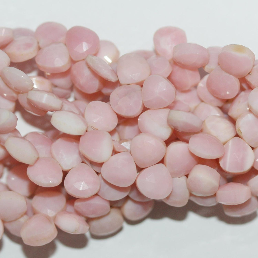 Perles en forme de goutte à facettes en opale rose St de 8 pouces, 6 mm environ - Longueur du fil : 20 cm.