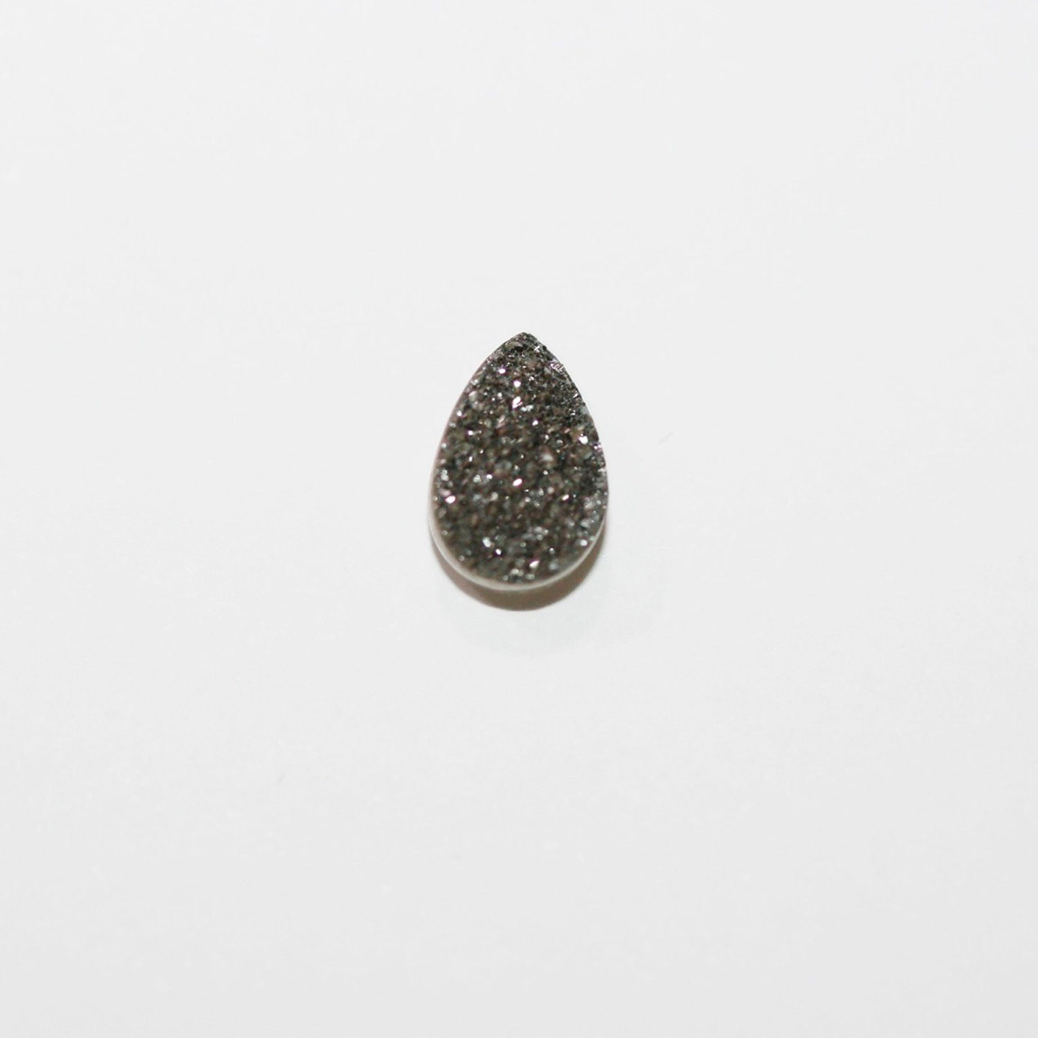 10 Pcs lot Gray Druzy Agate Drop Cabochon 9x6 mm. (10 pcs.)