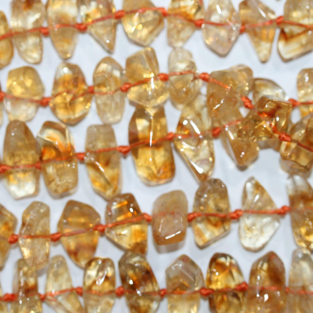 Pointes de citrine St irrégulières à facettes, 15 pouces - Collier de 38 cm - Réf. 14745