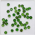 Lote de diópsido cromado redondo facetado de 3 mm (5 ct)