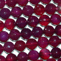 14" St Fuchsia Agate Faceted Round Beads 15-16mm.-Strand.38cm