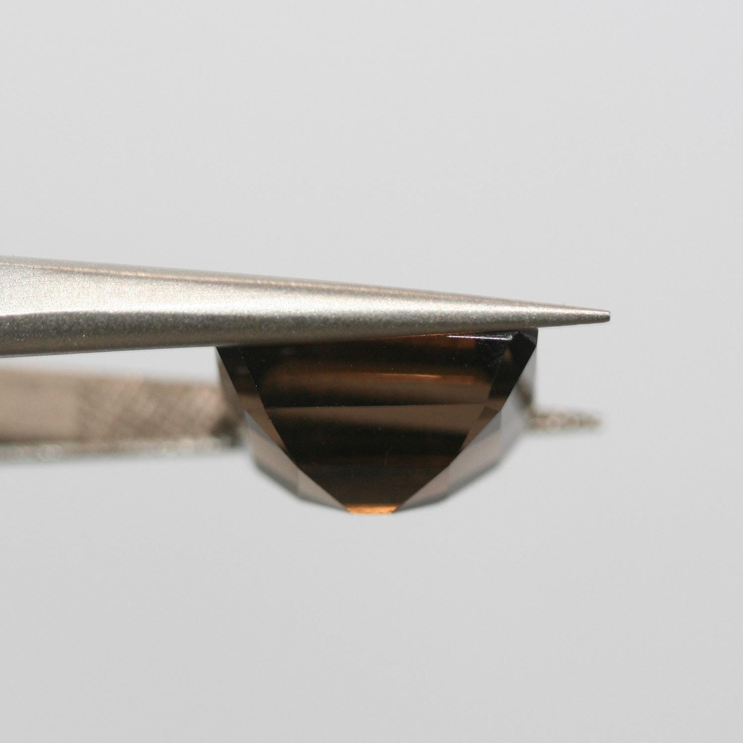 Lot de 4 pièces de quartz fumé facetté rectangulaire 12x10mm.