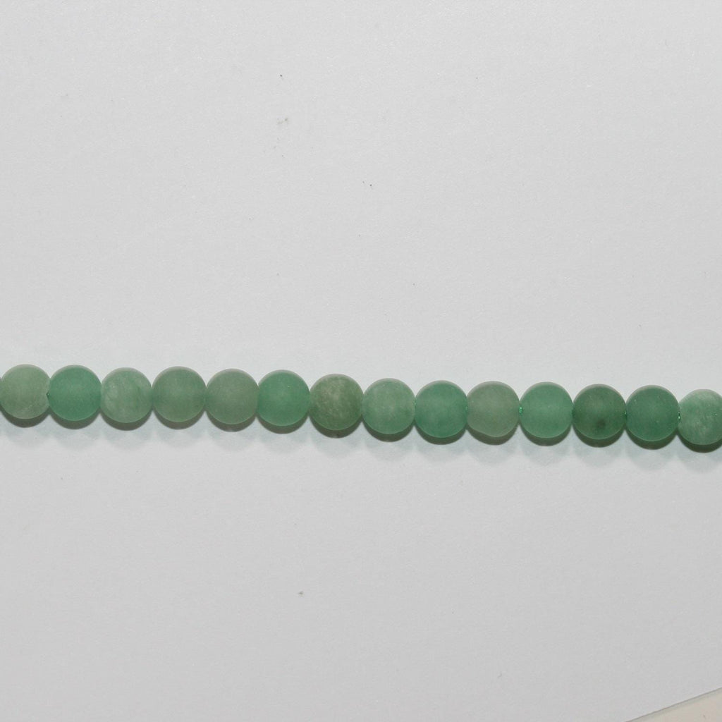 Cuentas redondas lisas de aventurina santa de 16" con acabado mate de 4,5-5 mm - Hilo de 40 cm.