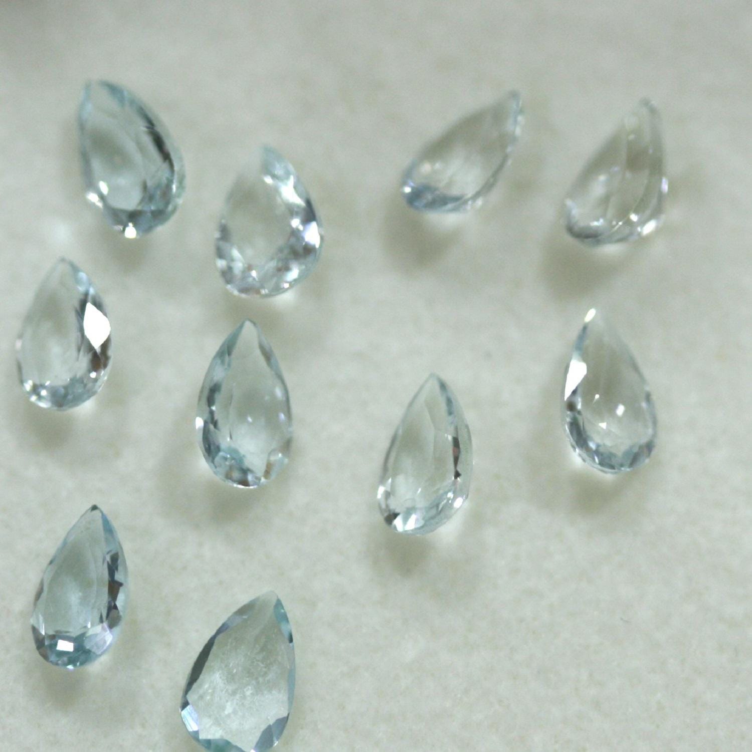 Lot de 10 pierres précieuses taillées en forme de goutte, 6 x 4 mm. Vente en gros de pierres de qualité supérieure.