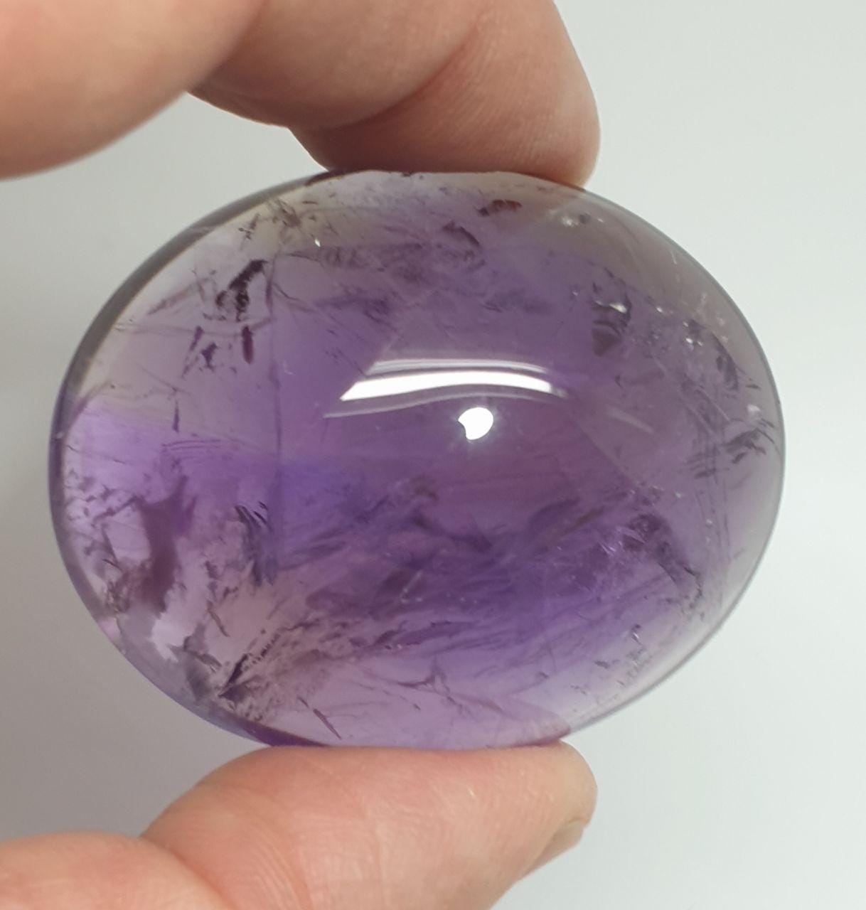 Huge  Amethyst Smooth Oval Cabochon 47.4x38x20.5mm (246.19ct.) Museum Piece