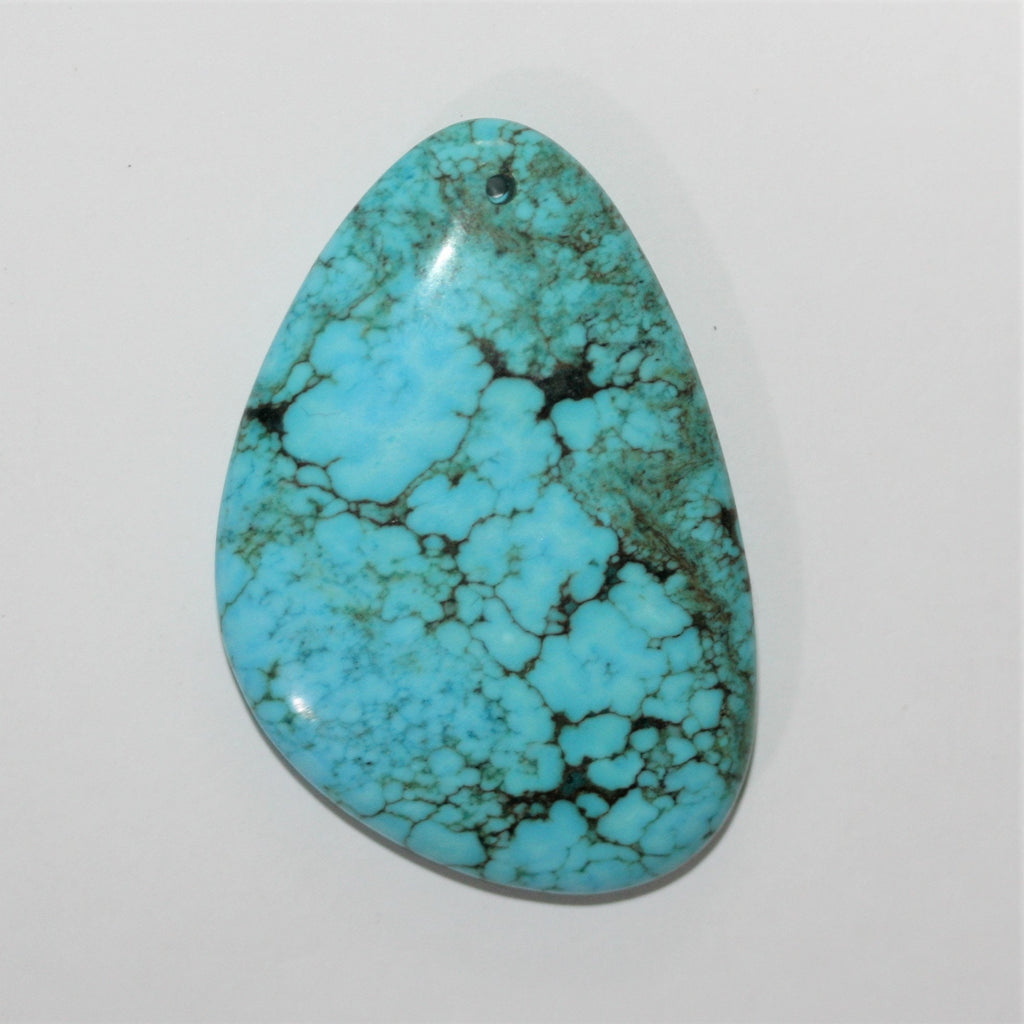 1 Pc Smooth Oval Turquoise Pendant 45x36mm. approx. - 1 Piece
