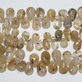 Perles en quartz rutile lisses de 8 pouces, 14 x 9 mm. - Environ - Fil de 20 cm.