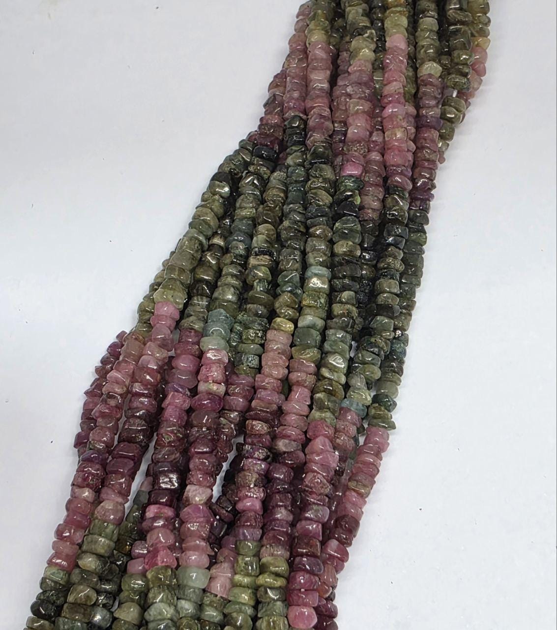 Rondelle à facettes en tourmaline St de 14 pouces, 3 x 2 mm. - Fil de 37 cm.