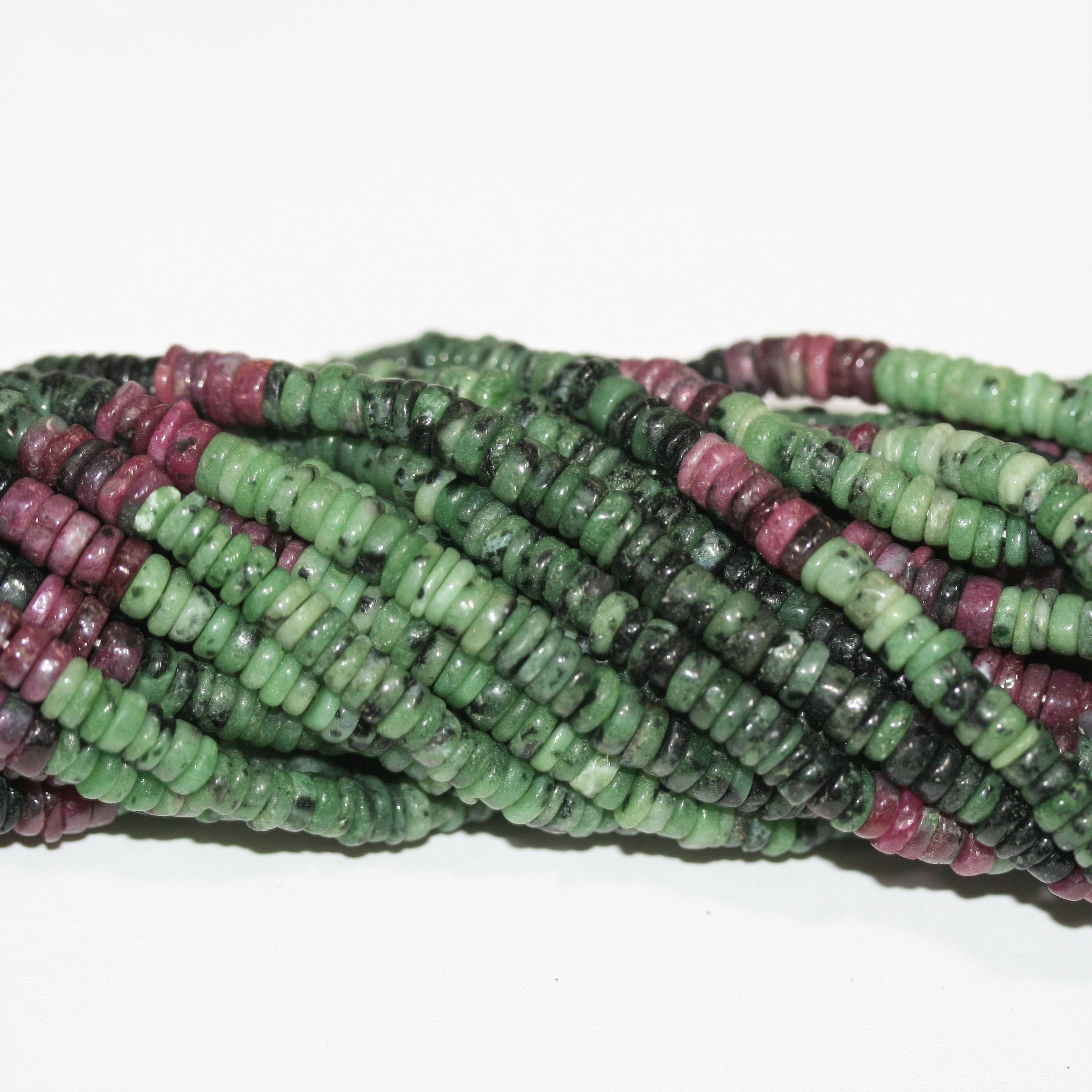16" St Ruby Zoisite Cuentas de Disco Liso 5x1mm.- Hilo 40cm.