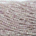 15" St Kuncite Perles Rondes Facettées 2,5 mm.-Rig 39 cm.