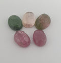 Tourmaline Lot Oval Cabochons 7x5.5mm.-(5pcs)  -Gemstone Parcels-Loose Stones Wholesale Price-Natural Gems
