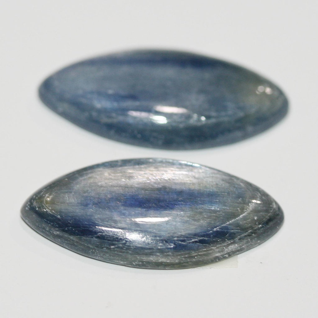 Lote de 2 cabujones de cianita marquesa de 30 x 15 mm (2 uds.).