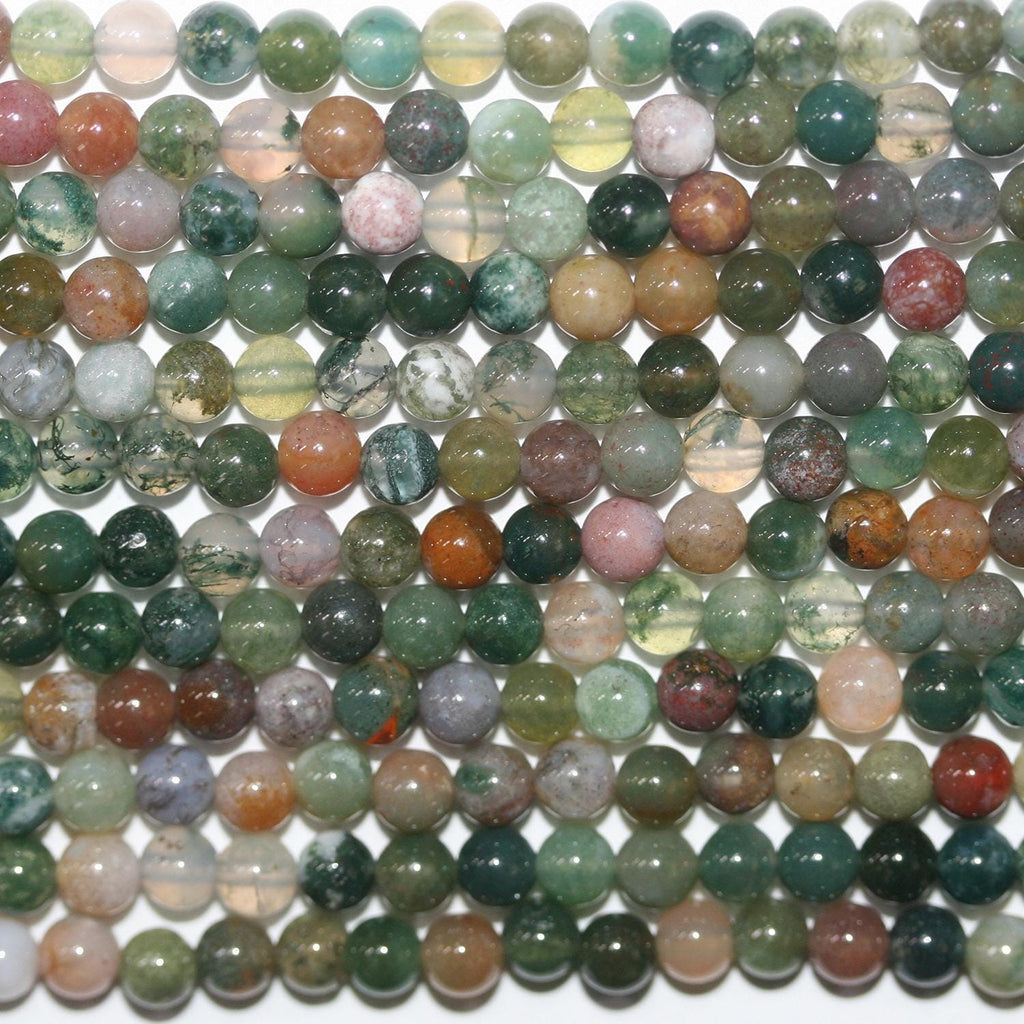15" St Perles rondes lisses en agate indienne 4 mm.-Rig 39 cm.