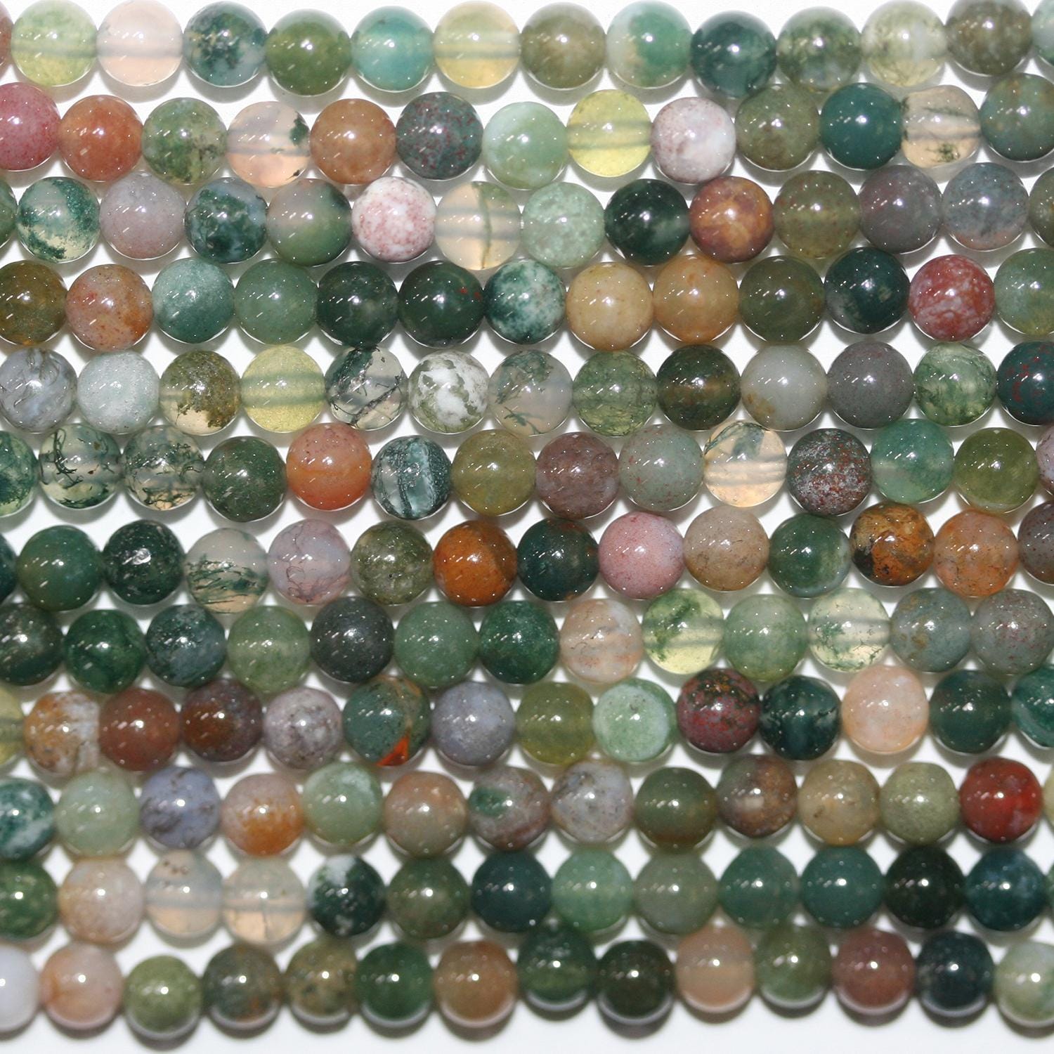 15" St Perles rondes lisses en agate indienne 4 mm.-Rig 39 cm.
