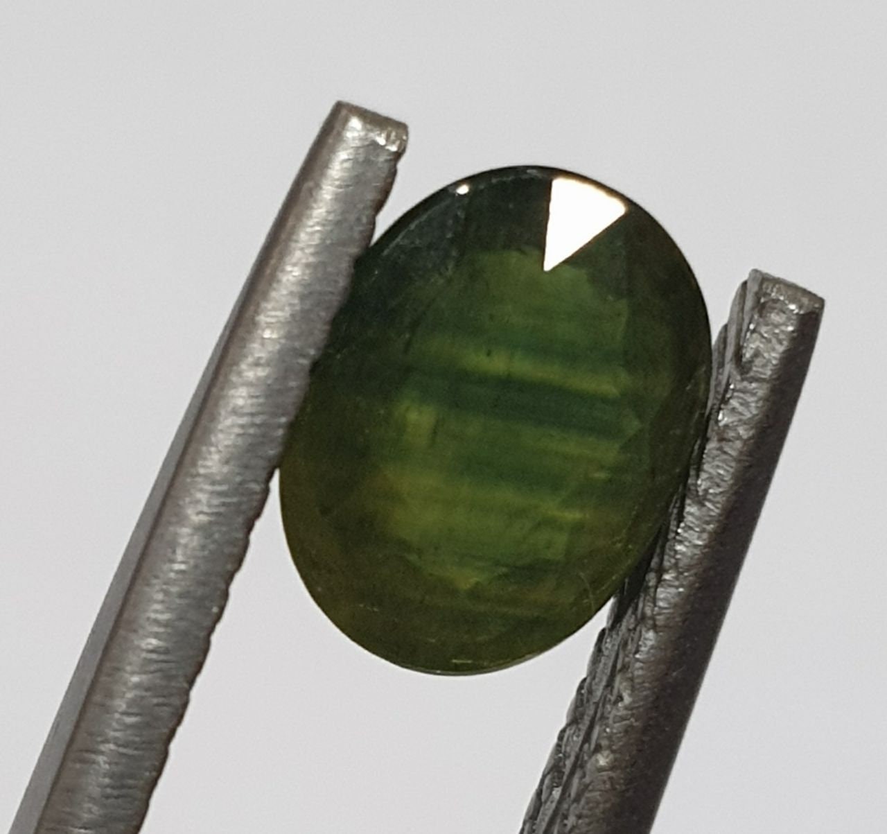 1 Pc Natural Rare Color Green  Sapphire  Oval 8.2x6.4mm 1.77 cts Cut- Wholesale Gemstones- Natural Stones For Jewelry