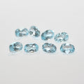 Lote de 8 topacios azul cielo facetados ovalados de 6 x 4 mm. (8 piezas).