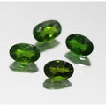 Lote de 4 piedras preciosas naturales de diópsido cromado facetado ovalado de 6 x 4 mm.