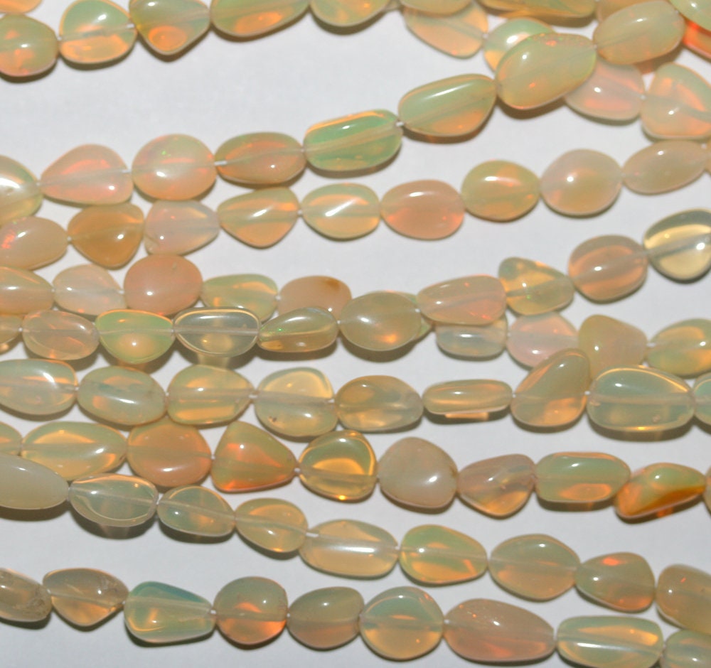 Cuentas de ópalo etíope de San Etiopía, lisas y graduadas, de 43 cm (6 x 4-10 x 7 mm), tira de 42 cm