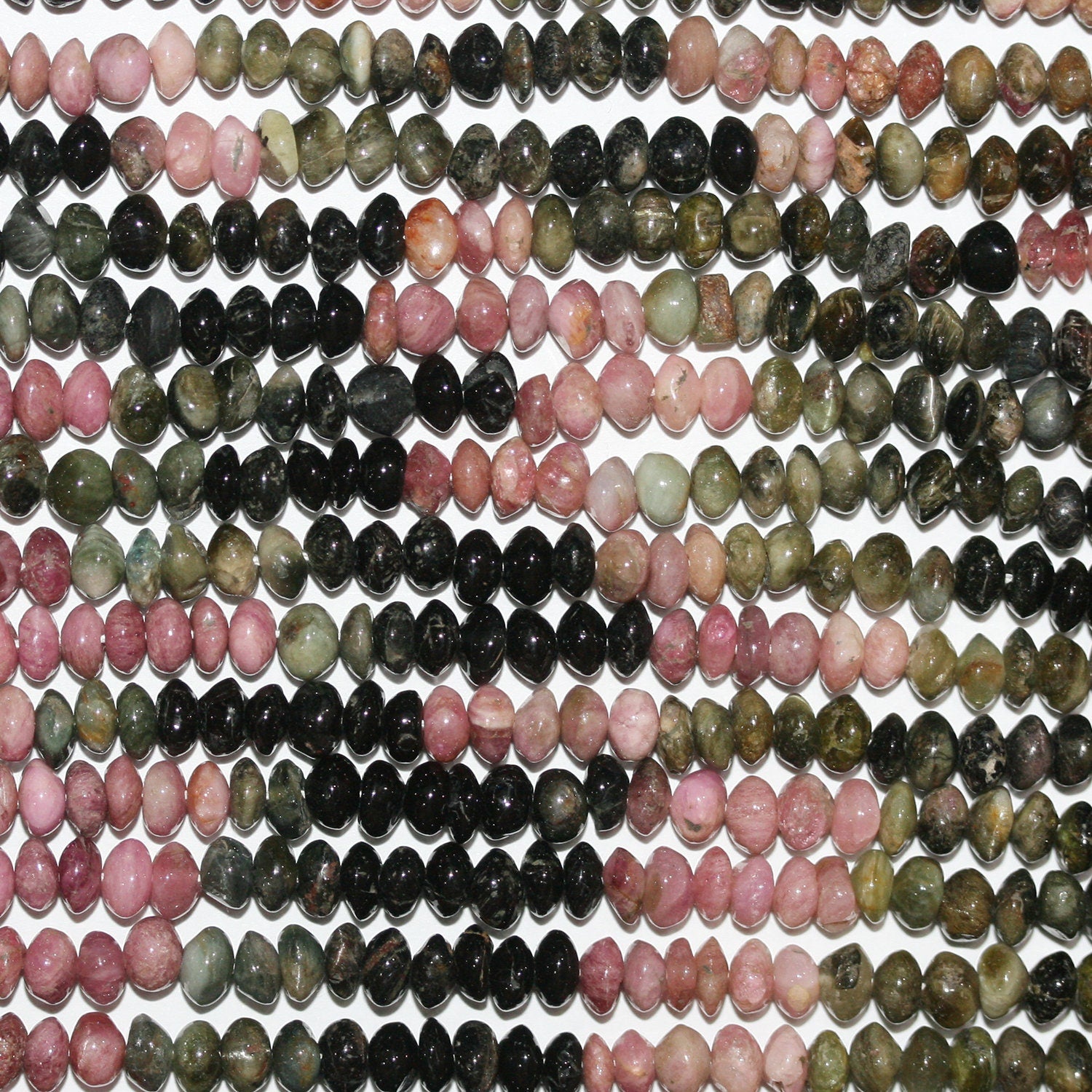 12" St Tourmaline Smooth Rondelle Beads 5x3mm.-Strand 32cm.