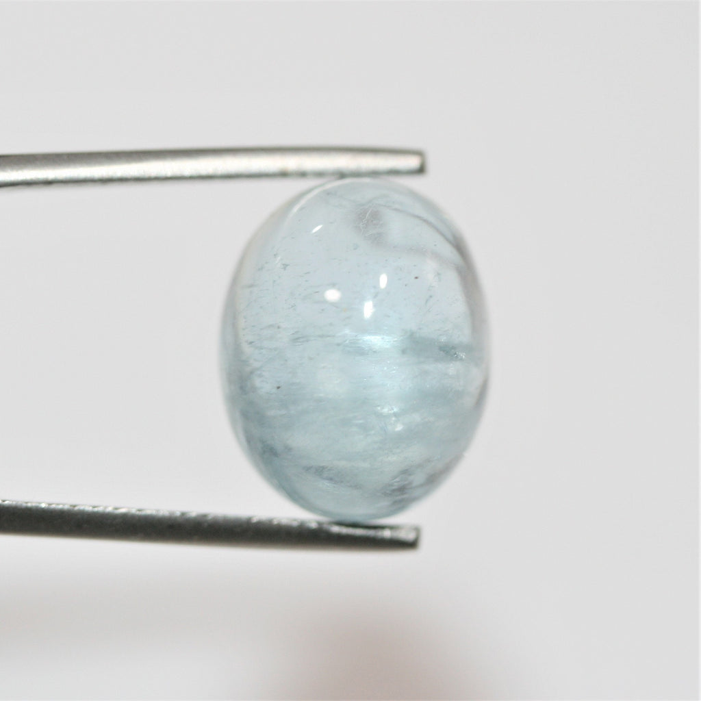Transparent  Blue Color Aquamarine Cabochon 15.3x12.3mm. (12.3ct.) - Natural Untreated Gemstone