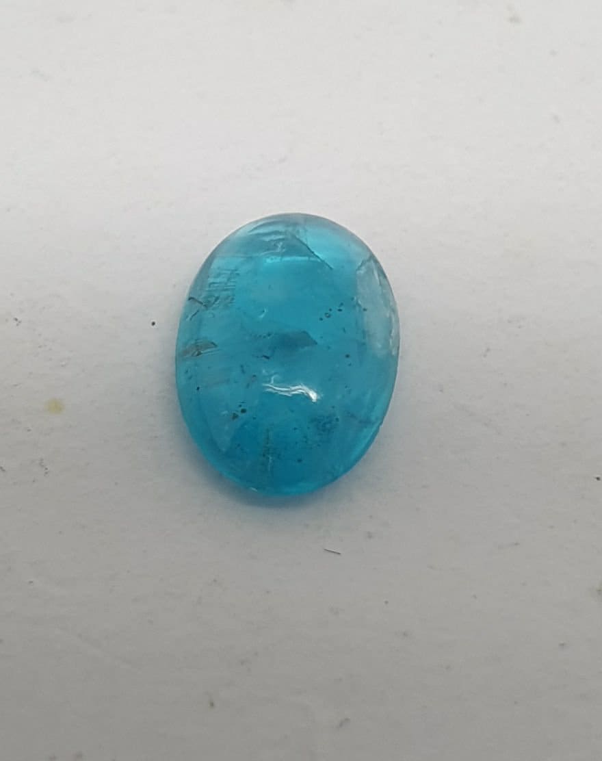 Neon Blue Apatite Oval Cabochon 9.3x6.2mm. 1.37cts-  Natural Untreated Gems-Electric Color