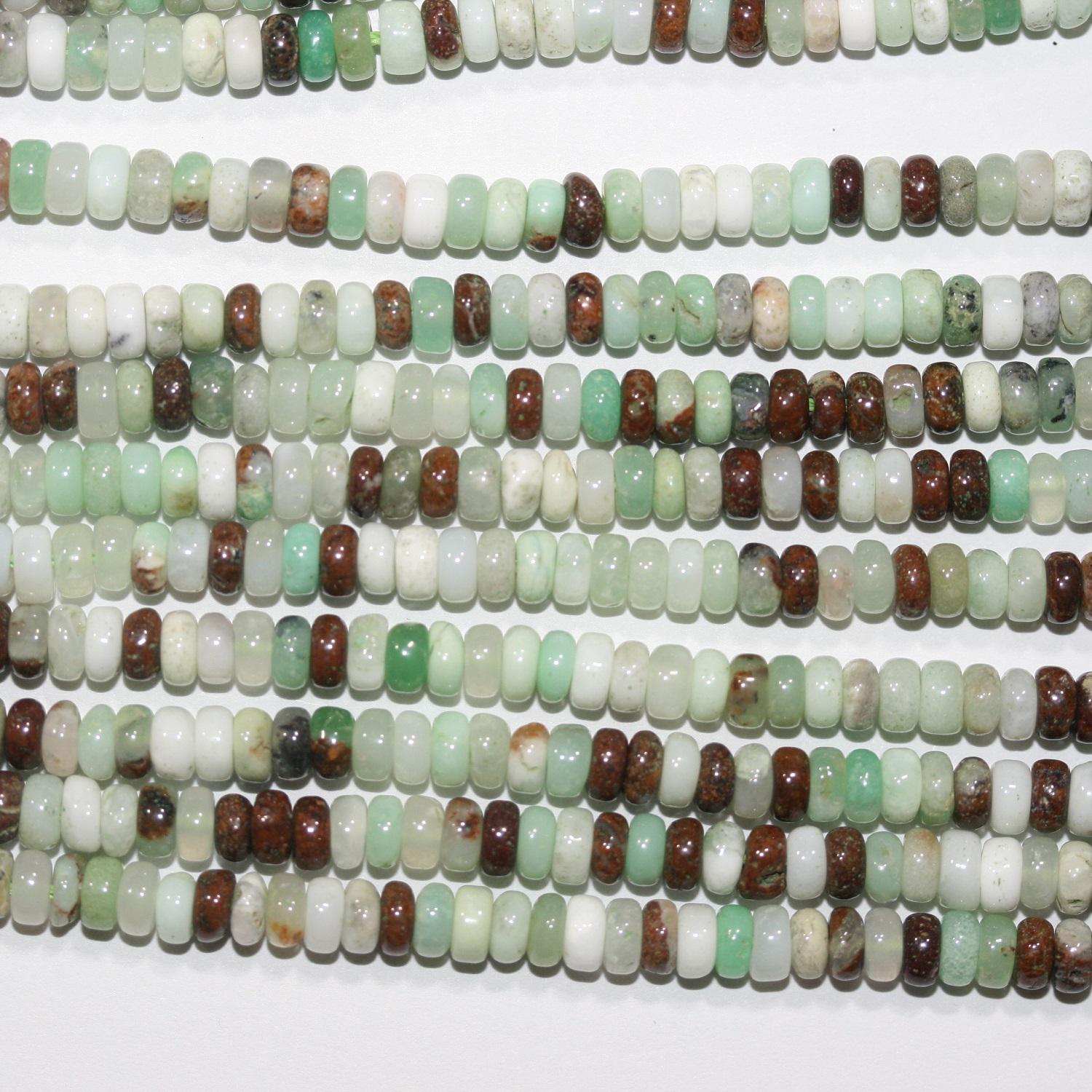 Cuentas redondas lisas de Santa Crisoprasa de 16" de 4 x 2 mm - Hilo de 40 cm.