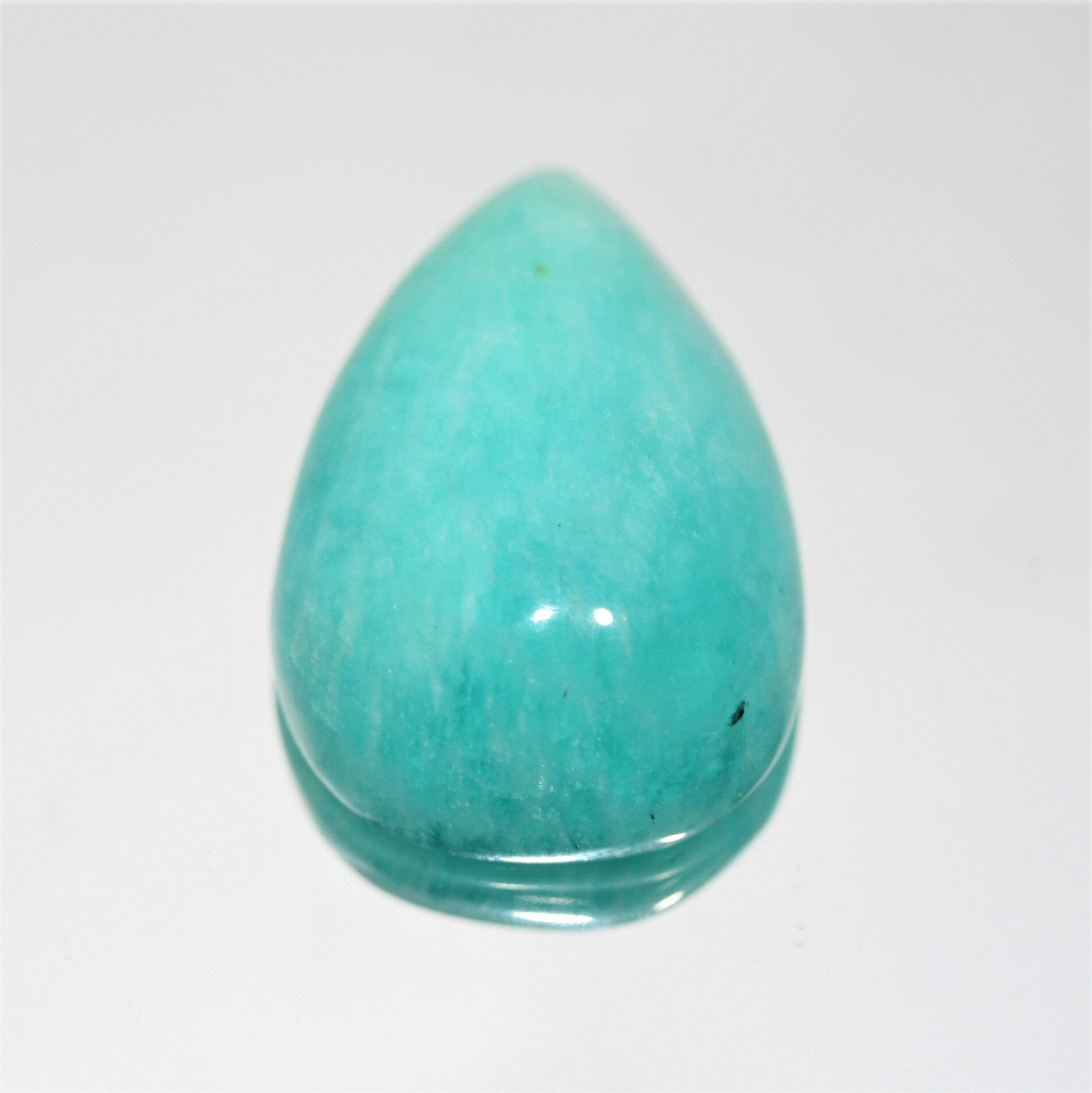 Deep Blue Amazonite Drop Cabochon 32.8x22.3mm 54.44ct Top Color Designer Cabochon