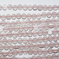 Perles rondes lisses en quartz rose St de 15 pouces, 4 mm. Fil de 40 cm.