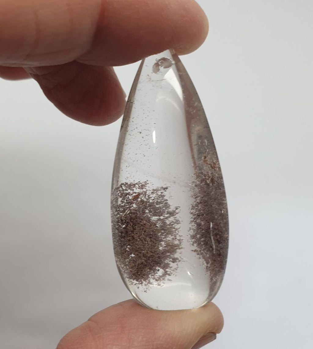 Colgante de lodolita natural (49 x 21 mm, 15,07 g, con orificio para colgante) - Gema natural sin tratar