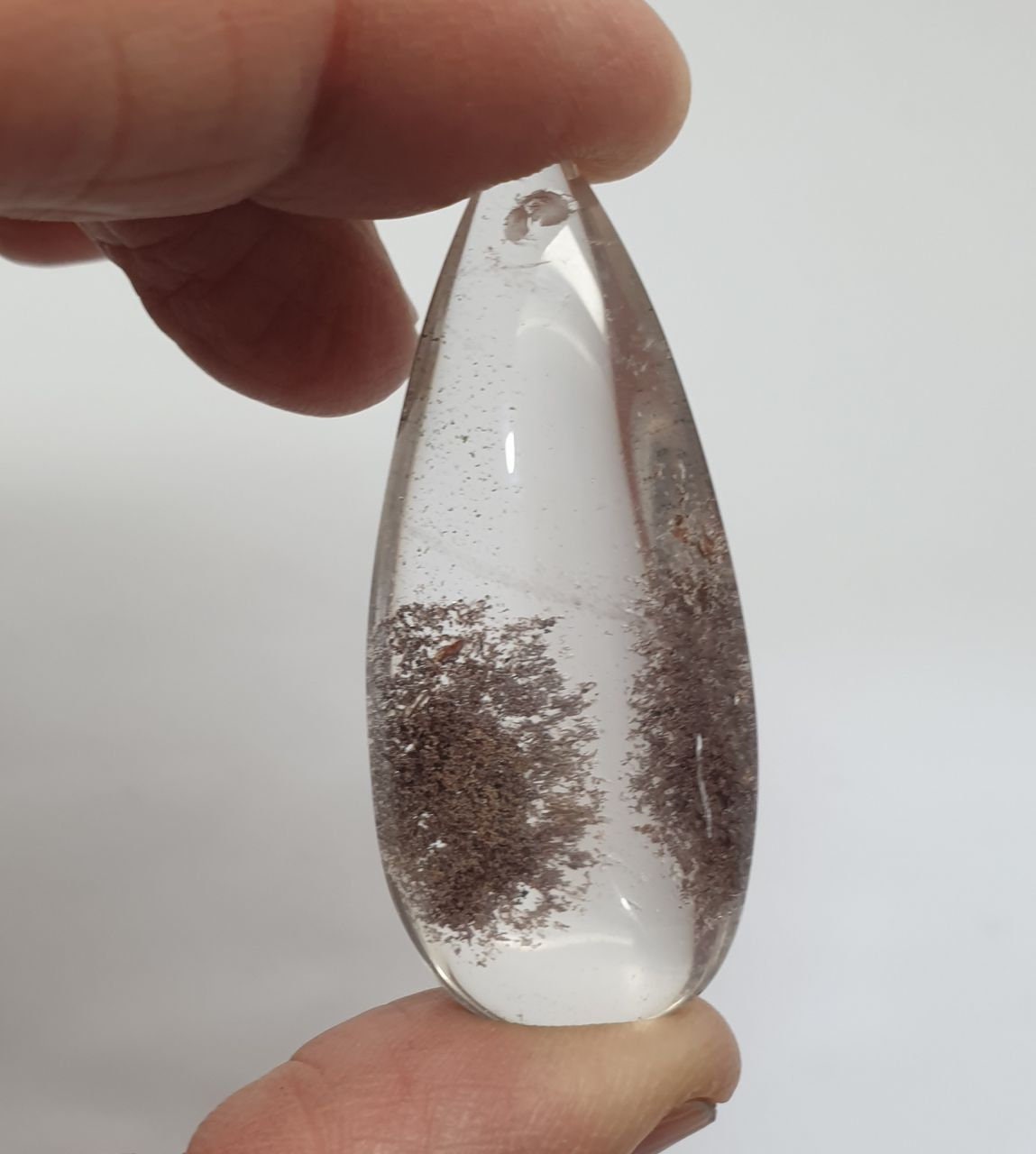 Pendentif en lodolite naturelle 49 x 21 mm, 15,07 g, avec trou pour pendentif - Pierre précieuse naturelle non traitée