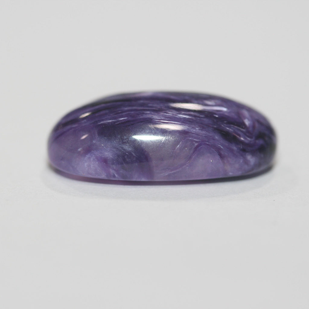 Charoïte russe ovale cabochon de qualité AAA supérieure, 19 x 10 mm, 9,92 ct. Fournitures de joaillerie - Pierres précieuses rares