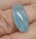Blue Great Aquamarine 21.6x10.8x5.2mm Oval Long Cabochon. Aquamarine 11.11Cts Loose Gemstone Cabochon.