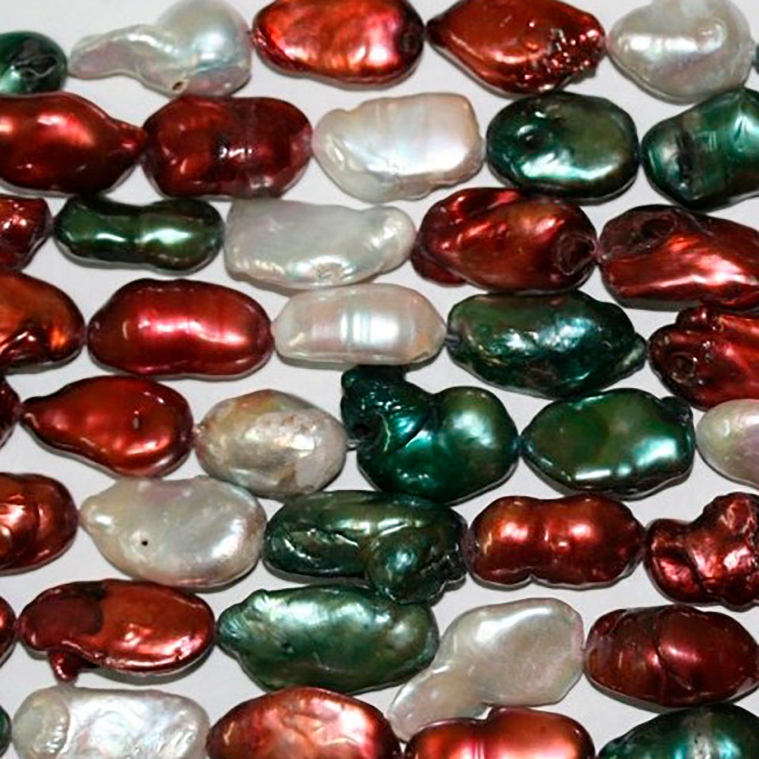 Perla Barroca Multicolor de Agua Dulce de 14" (17x8 mm aprox.) - Hilo de 37 cm - Precios al por mayor de Perlas Naturales