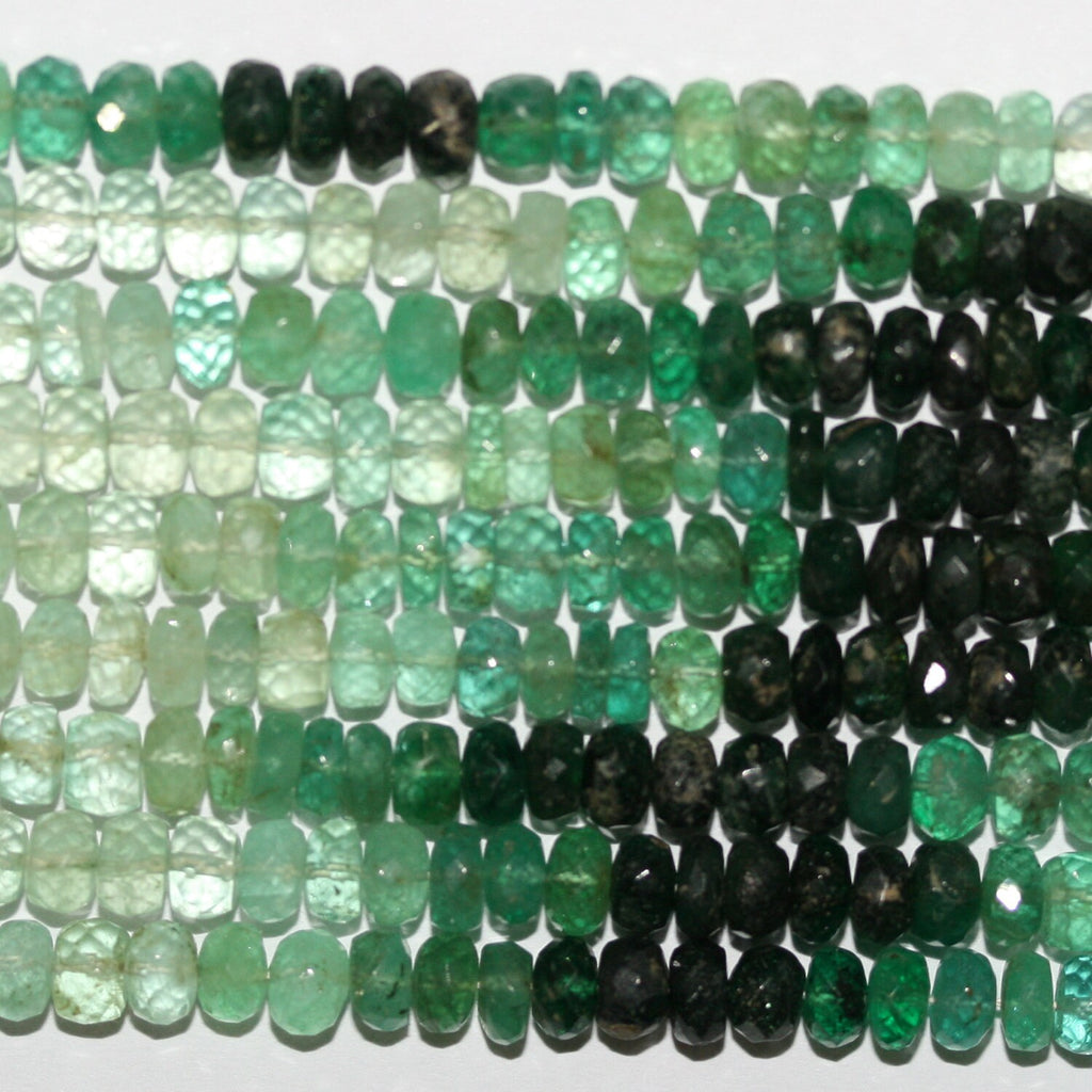 Perles rondelles à facettes St Emerald 15" 5x3mm.-Rig 40cm.