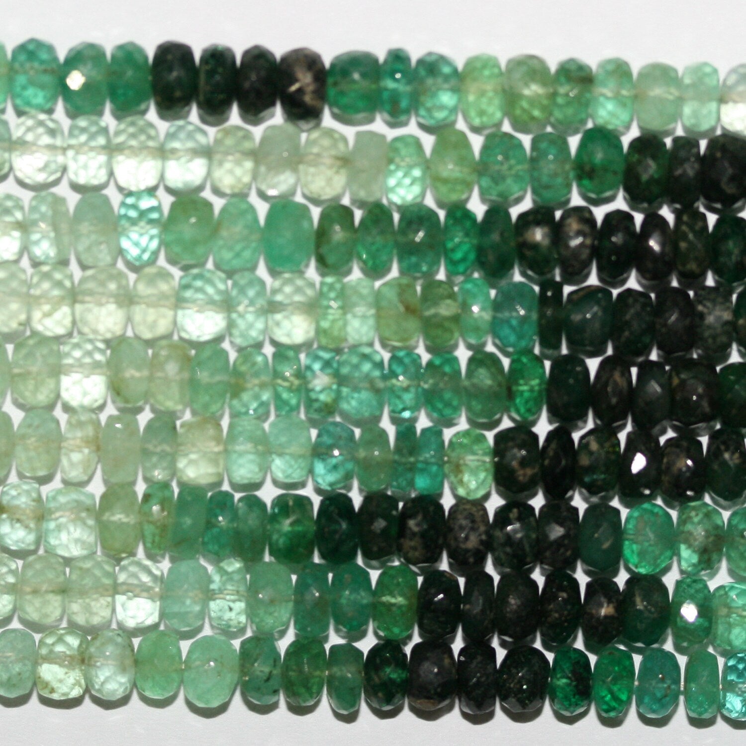 Perles rondelles à facettes St Emerald 15" 5x3mm.-Rig 40cm.