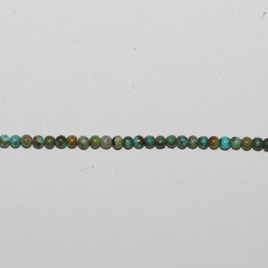 Perles rondes lisses en turquoise St 15" 1,8 mm.-Rig 39 cm.