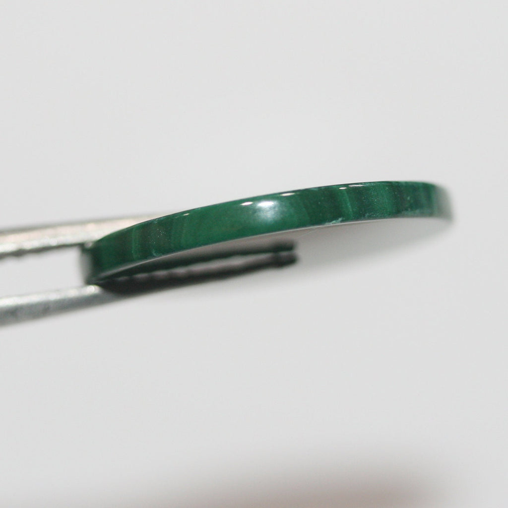 Lote de 2 discos planos redondos de malaquita de 20 mm (2 unidades). Malaquita genuina natural sin tratar.