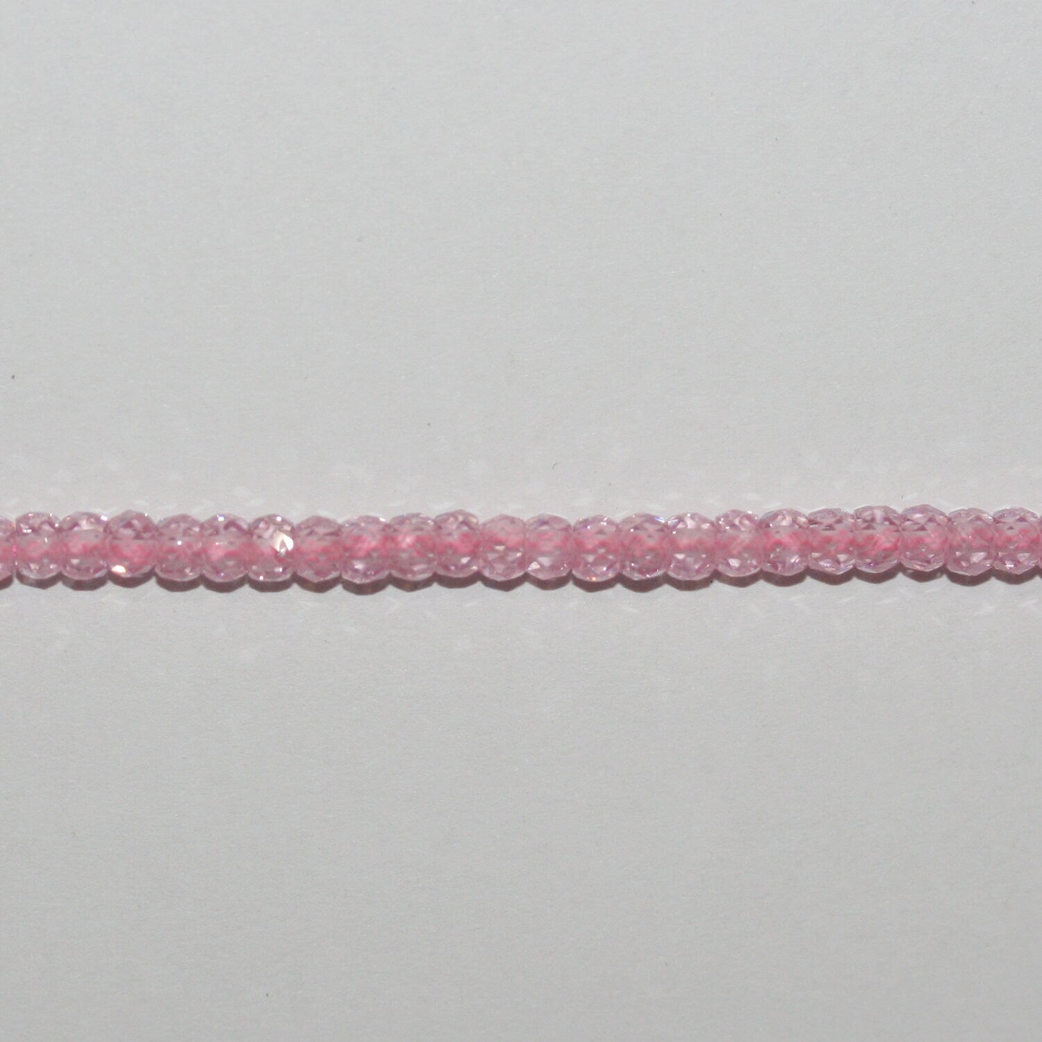 13" St Pink Cubic Zirconia Faceted Rondelle Beads 3x2mm.Strand 37cm.