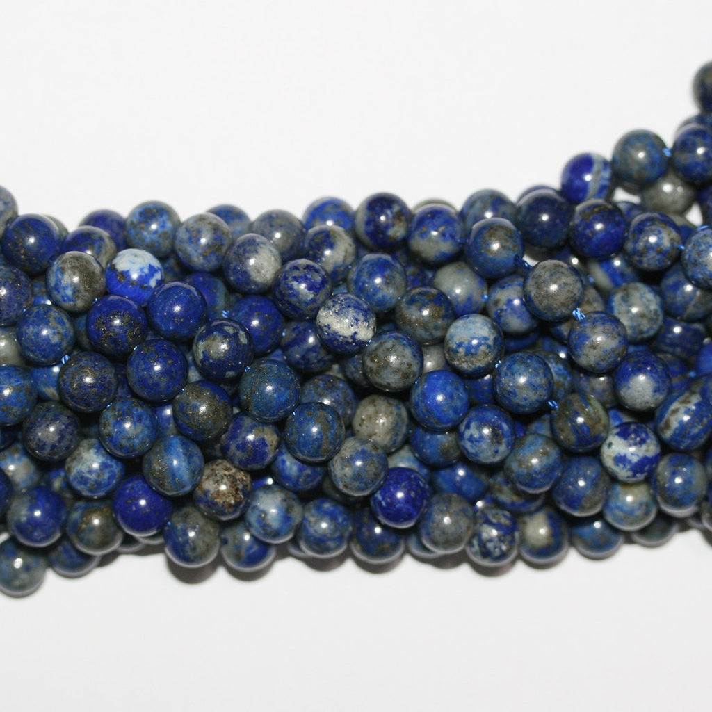 14" St Lapis Lazuli Smooth Round Beads 8-8.5mm.-Strand 38cm.