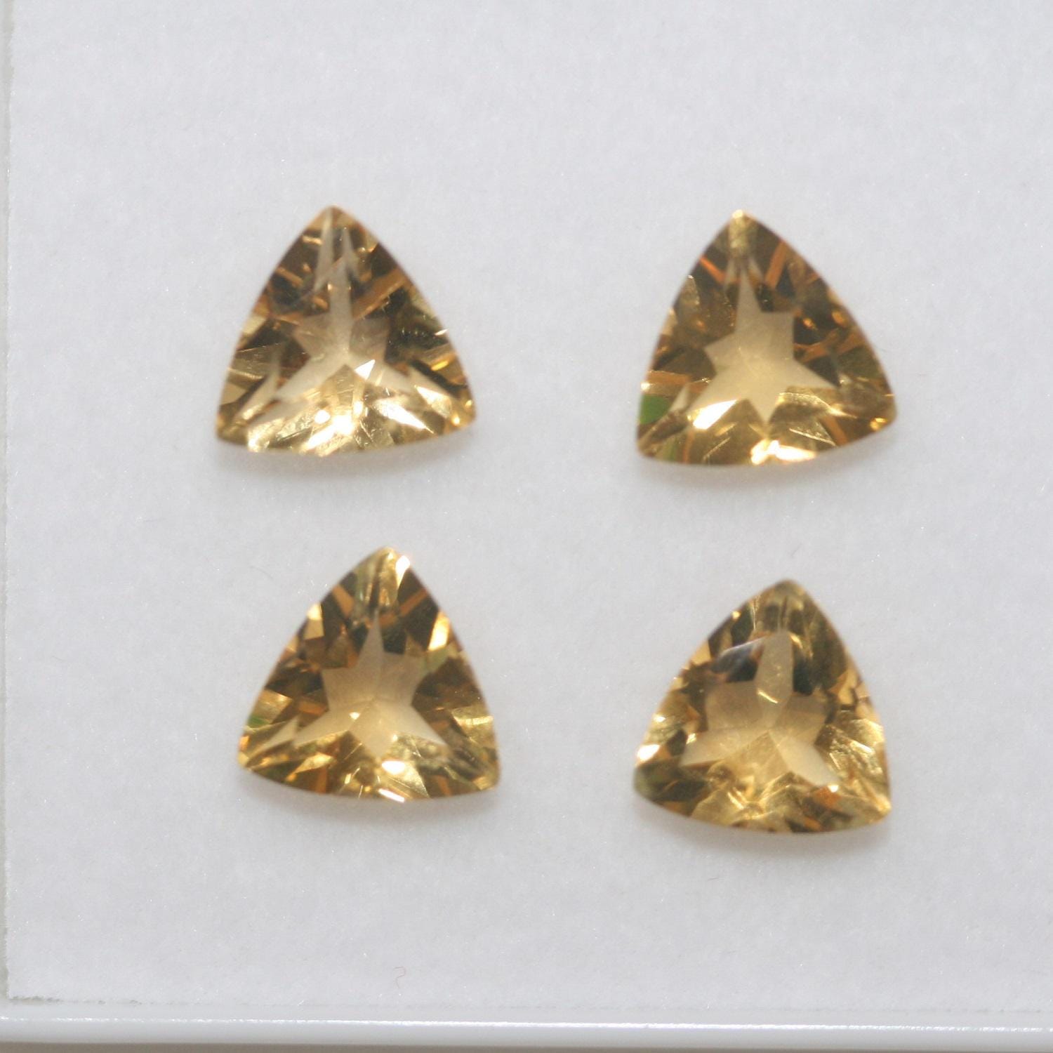 Lote de 4 citrinos facetados de 8 mm (4 piezas) - Ref. 646LO