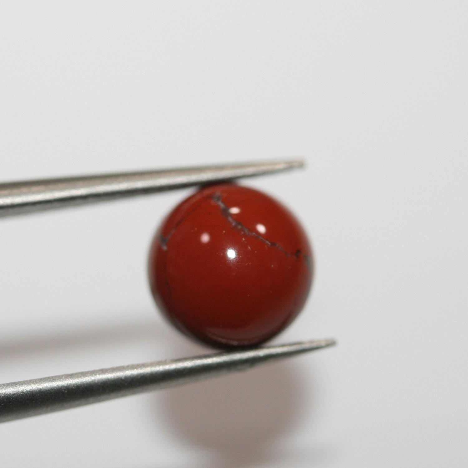 Smooth Round Red Jasper Cabochon  ( 10Pcs ) 8mm.